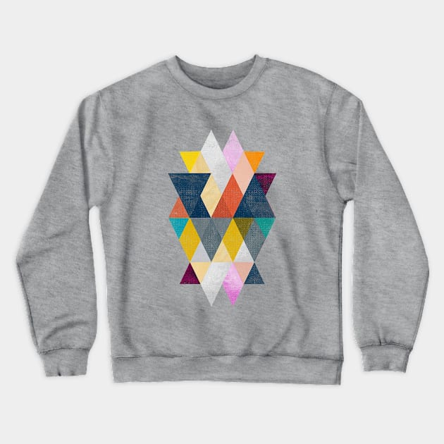 Geometric Triangles Crewneck Sweatshirt by Elefunk